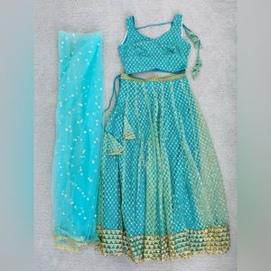Green and Gold Lehenga Choli